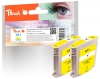 Peach Doppelpack Tintenpatronen gelb kompatibel zu  HP No. 11 y*2, C4838A*2