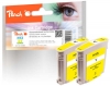Peach Doppelpack Tintenpatronen gelb kompatibel zu  HP No. 13 y*2, C4817AE*2