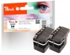 Peach Doppelpack Tintenpatronen schwarz kompatibel zu  Brother LC-12EBK